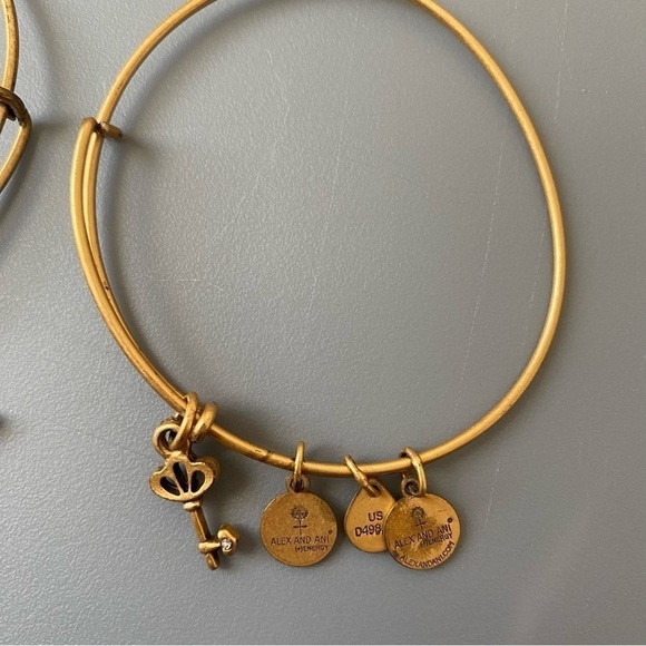 Alex and Ani | Women's Bundle of Two Charm Bracelets Butterfly Skeleton Key - Picture 4 of 6